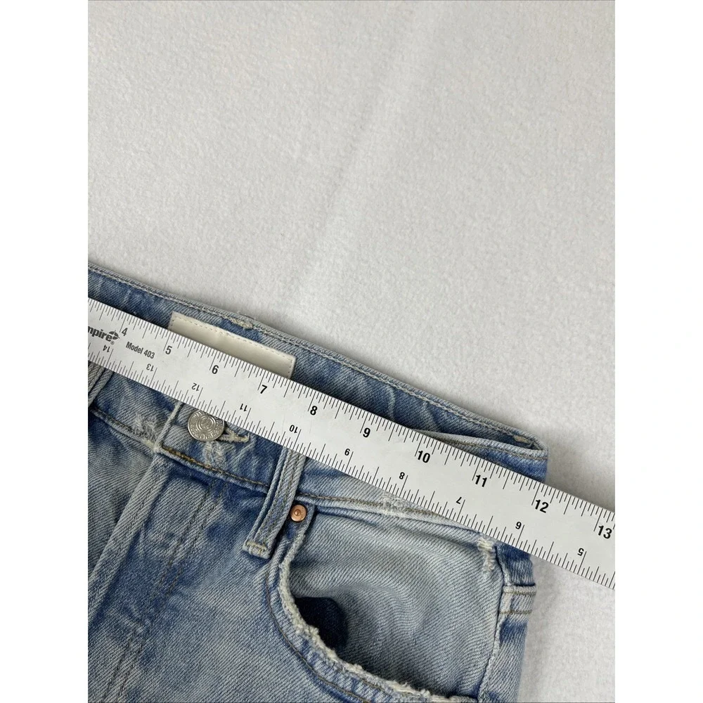 Mother Superior The Tomcat The Confession Distressed High Waisted Jeans 24 Blue